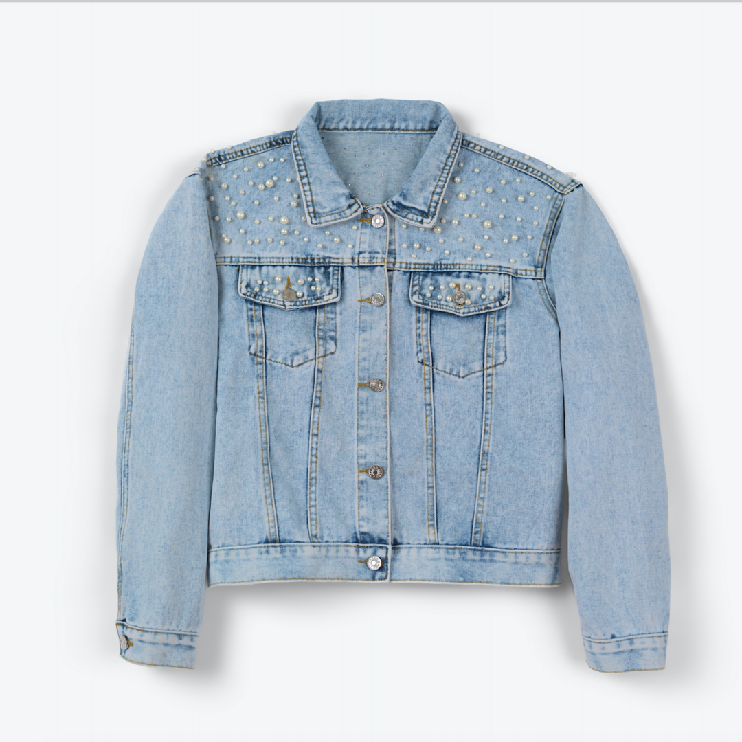 The Ultimate Custom Large Pet Portrait Embroidered Denim Jacket With Pearls