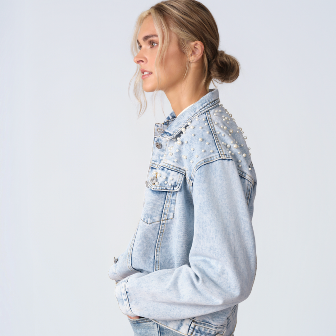 The Ultimate Custom Large Pet Portrait Embroidered Denim Jacket With Pearls