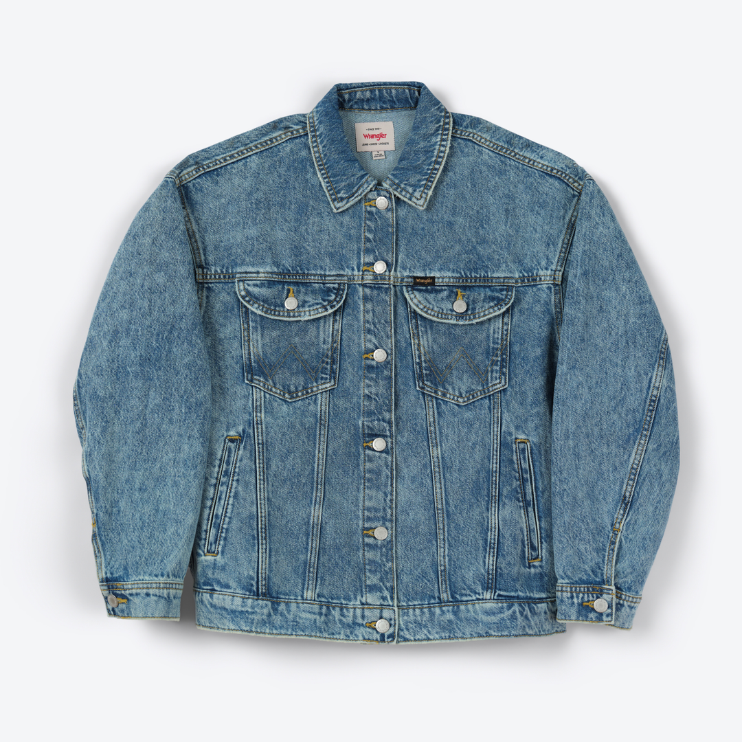 Custom Cat Embroidered Denim Jacket