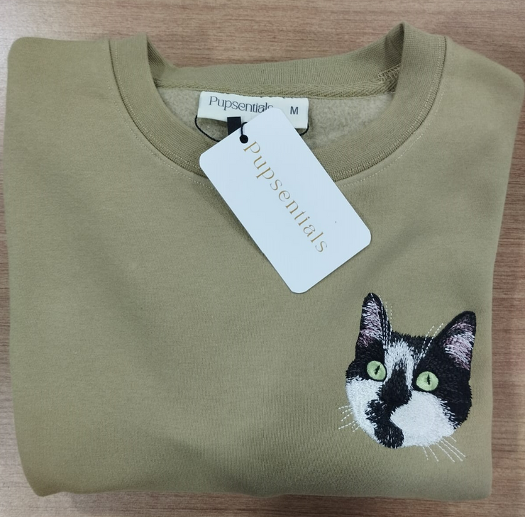 The Custom Pet Portrait Embroidered Patch Sweatshirt